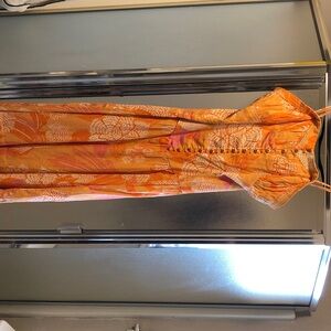 FARM Rio Orange Floral Dress